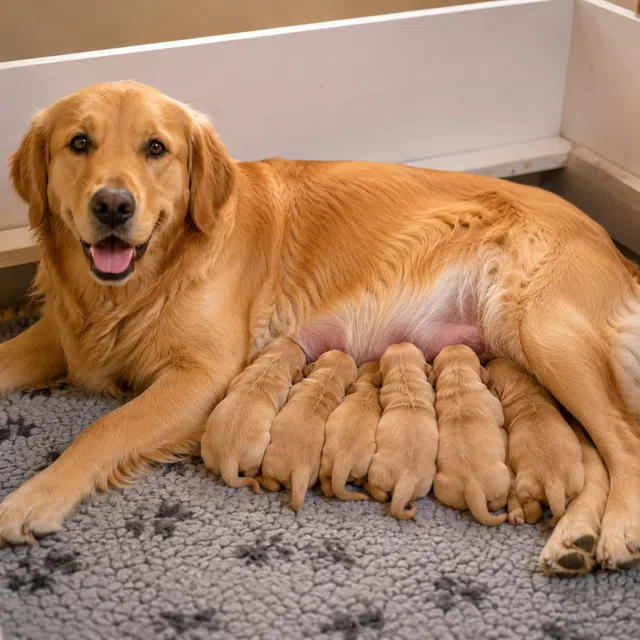 Chienne reposant calmement pour représenter une gestation normale