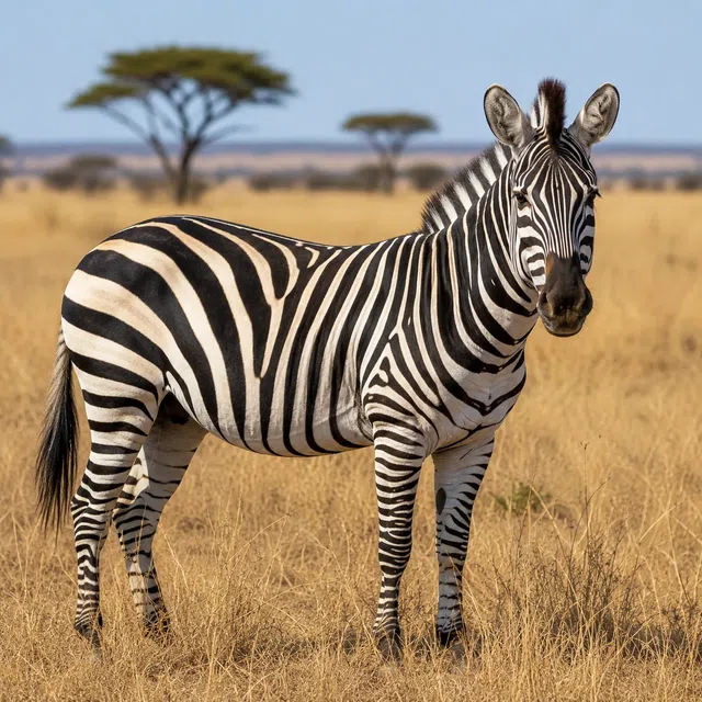 Yazısız nötr ortamda belirgin çizgileri olan zebra