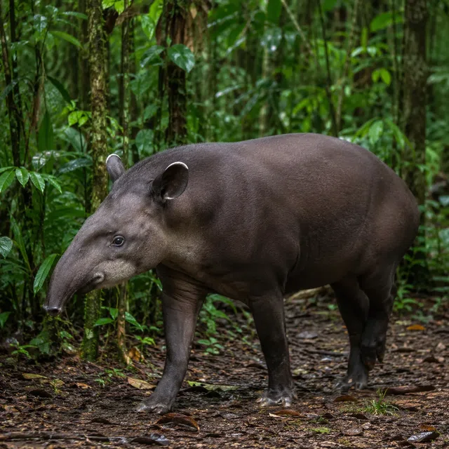 Tapir with a short, flexible snout