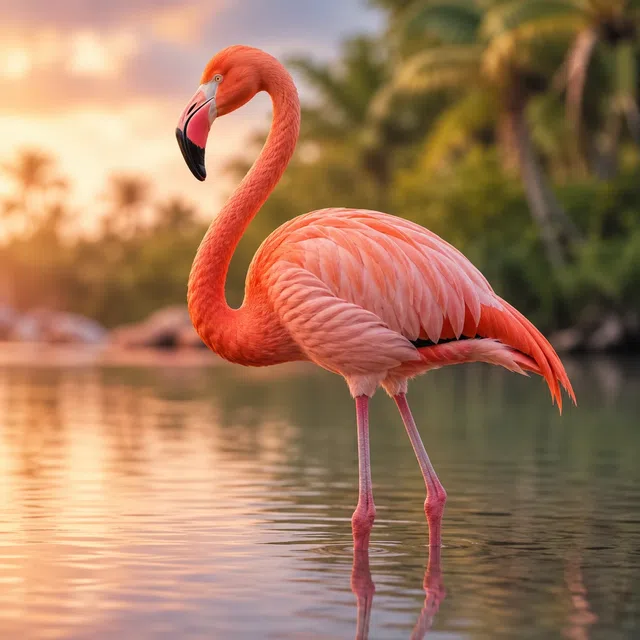 Flamingo merah muda bergaya dan pigmen makanan tanpa tulisan