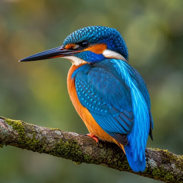 Stylized blue kingfisher feather with nanostructure pattern without labels