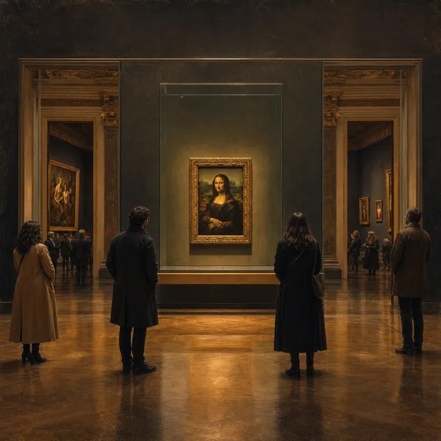 Een beroemd renaissanceportret achter beschermend glas in een museumzaal
