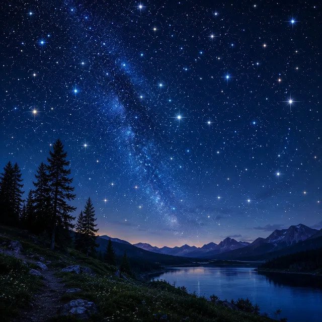 Ciel nocturne avec une étoile dont la lumière est déformée par des couches atmosphériques turbulentes