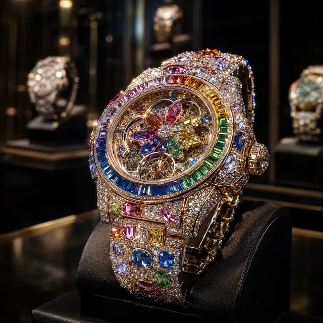 Montre de luxe sertie de diamants