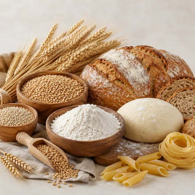Buğday, un, hamur, ekmek ve makarna gluten içeren tahıl ürünlerine örnek olarak