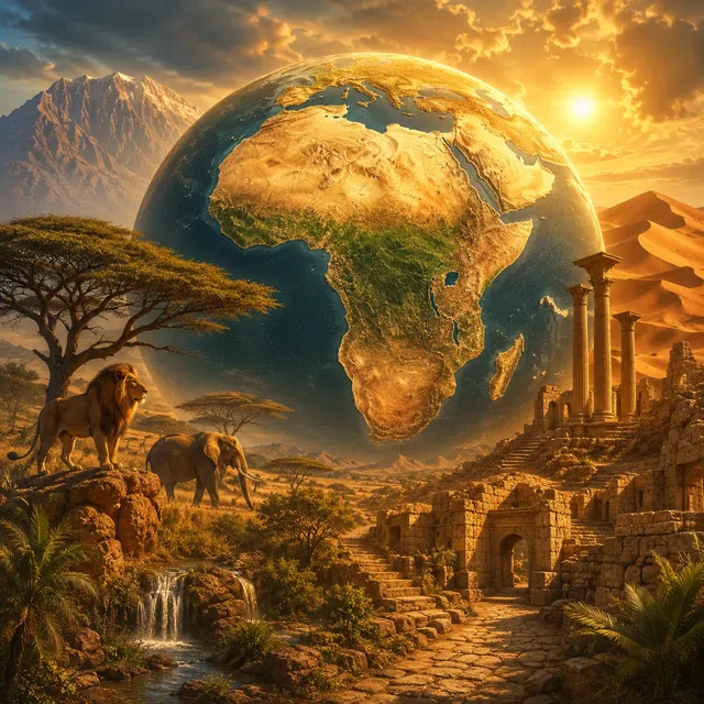 Carte ancienne de l’Afrique du Nord avec un parchemin romain
