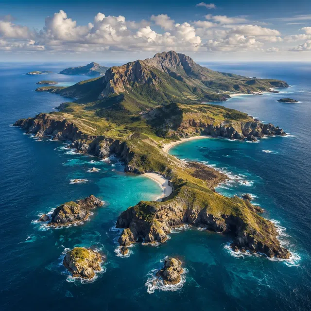 文字のない様式化された北極の島
