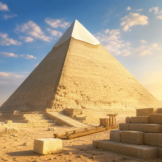 Ilustrasi asli Piramida Agung Giza di Mesir kuno