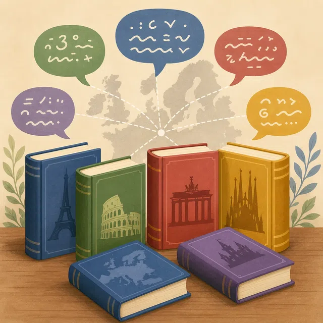 Ilustracja do pytania quizowego: Który z poniższych języków należy do rodziny języków romańskich?
