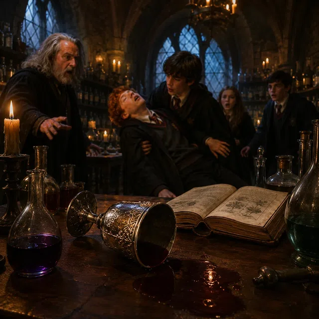 Illustration fantastique sans inscription du monde magique de Harry Potter