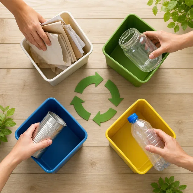 Ilustracja do pytania quizowego: Co oznacza recykling?