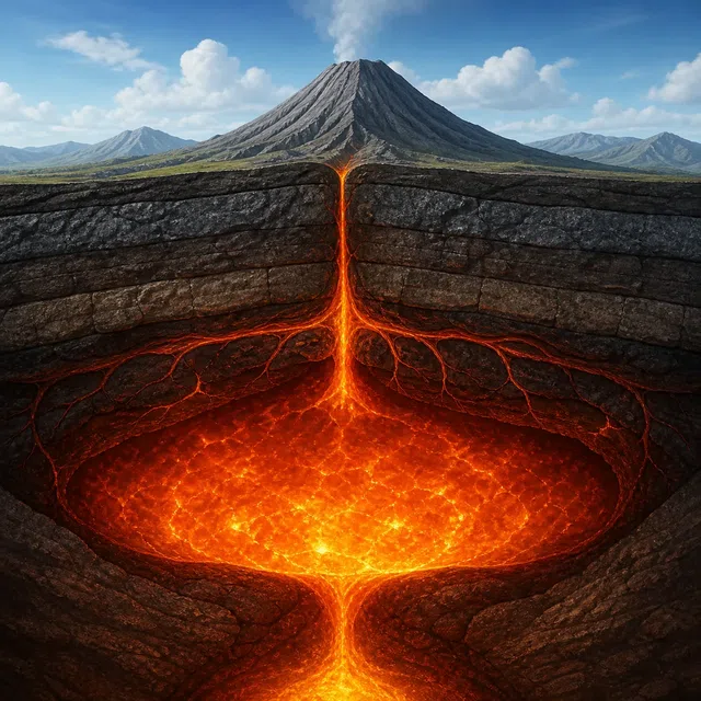 Ilustracja do pytania quizowego: Czym jest magma?