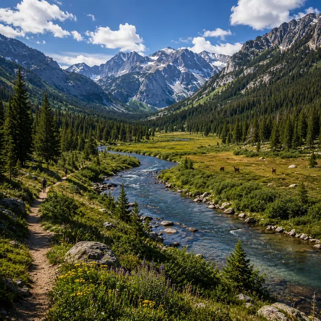 Paysage naturel avec sentier dans un parc national comme image de question