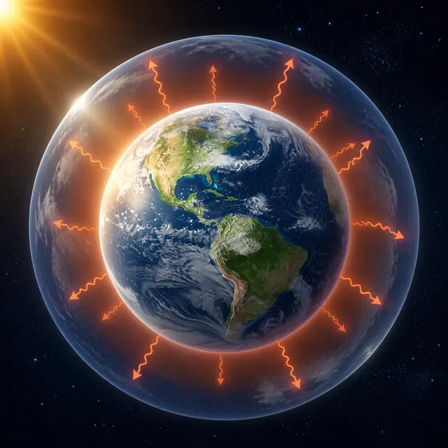 Ilustração ambiental original da Terra sob uma atmosfera transparente