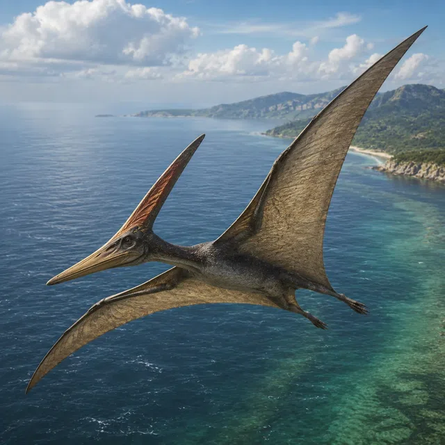 Kretase denizinde uzun gagalı Pteranodon