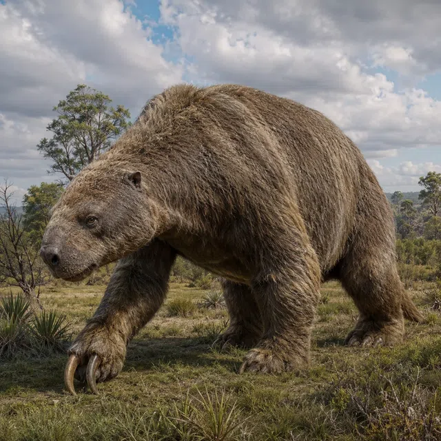 Megatherium comme paresseux terrestre géant dans un paysage sud-américain