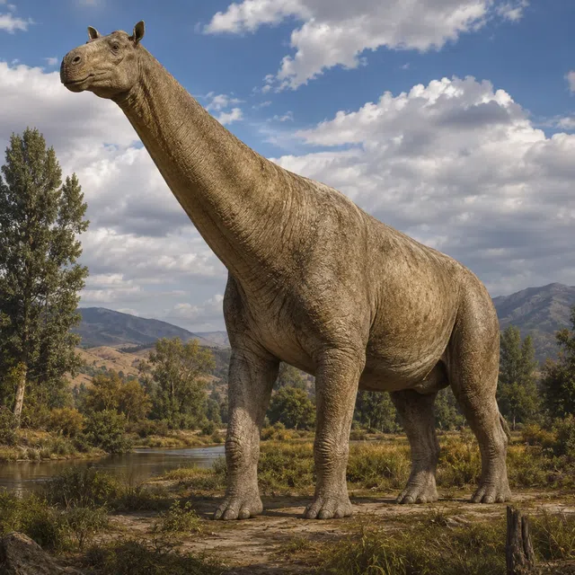 Paraceratherium jako bardzo duży ssak lądowy żyjący w otwartym terenie