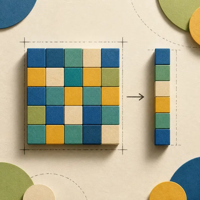 Illustrazione originale di piastrelle quadrate e di una lunghezza del lato da esse derivata