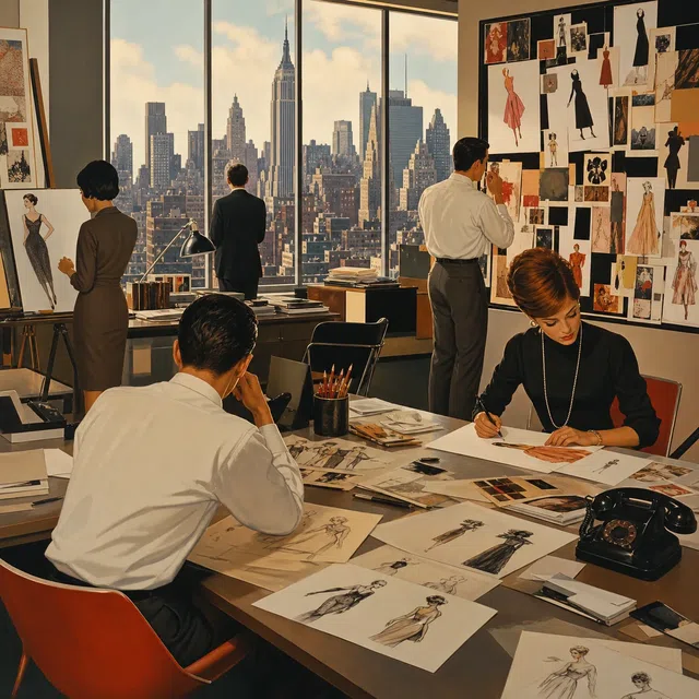 Ilustrasi asli kantor periklanan Manhattan pada tahun 1960-an