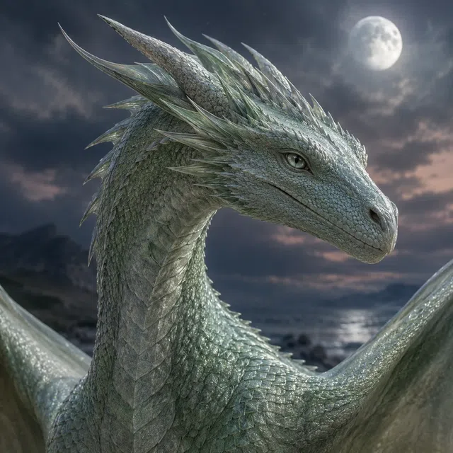 Baela Targaryen junto a un joven y ágil dragón