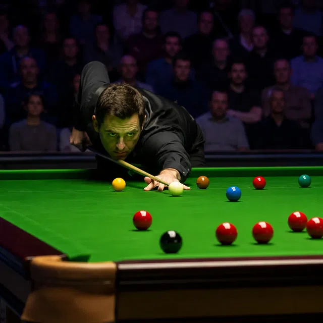 Table de snooker avec boules rouges et colorées
