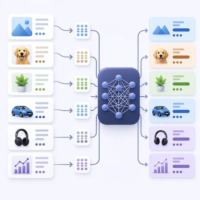 Illustration originale d'exemples de cartes s'inscrivant dans un modèle d'apprentissage