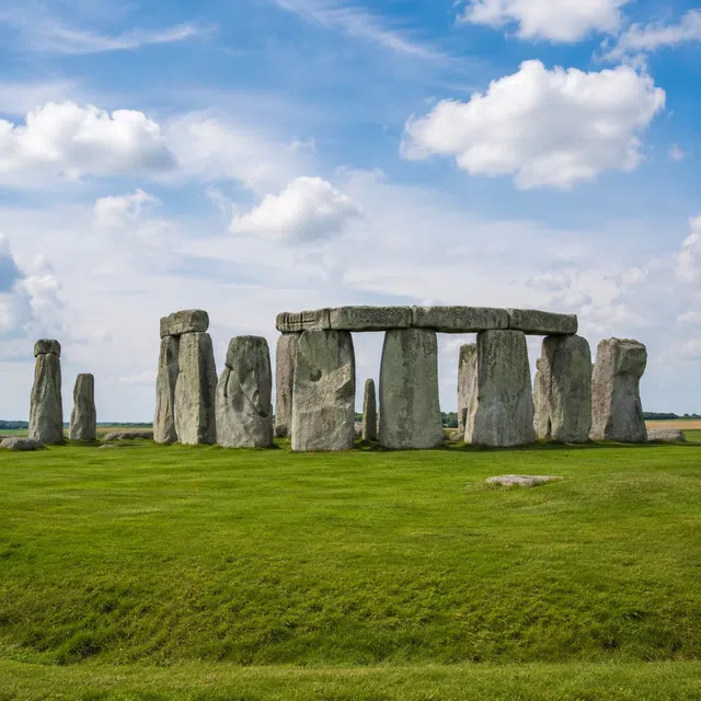Stonehenge with prehistoric stones in a meadow
