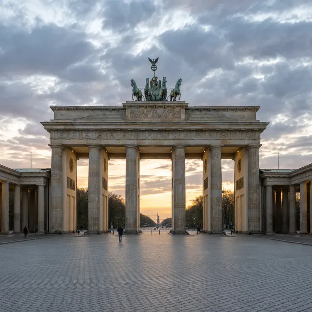 Porte de Brandebourg à Berlin avec Quadrige sur le toit